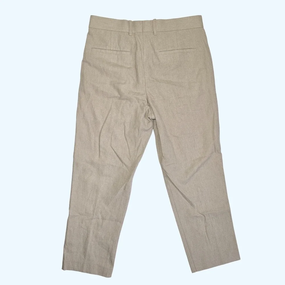 Abercrombie & Fitch NEW Men Pleated Linen Blend Trousers 32x30 (Actual 34x27.5